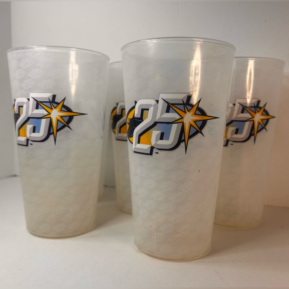Tampa Bay Rays Souvenir Drink Cup 24 oz 25th Anniversary Set of 5.
